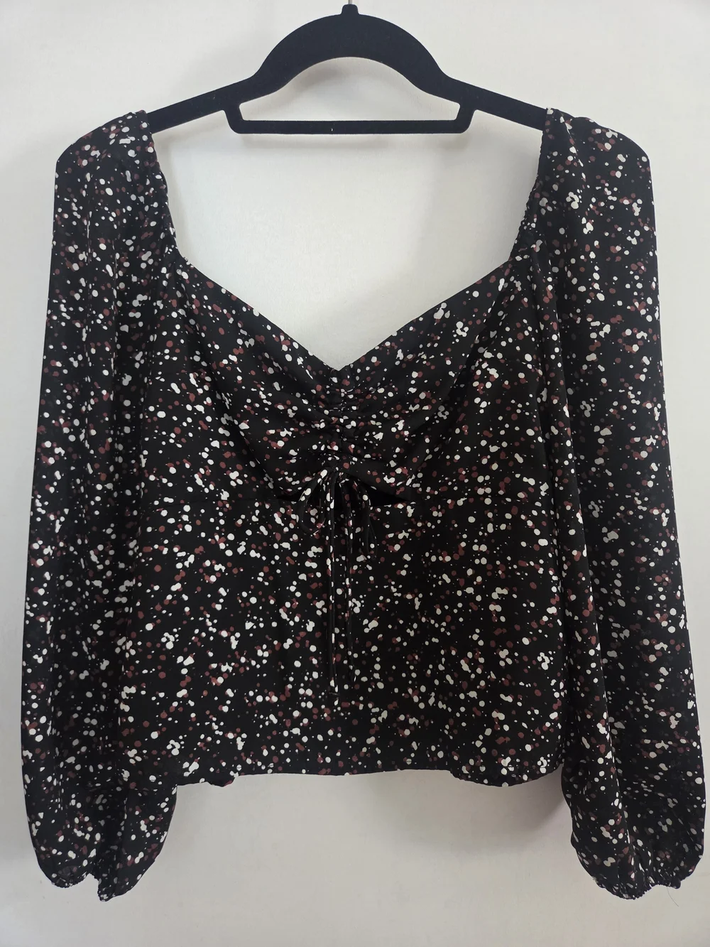 Abercrombie & Fitch Black Square Neck Long Sleeve Top